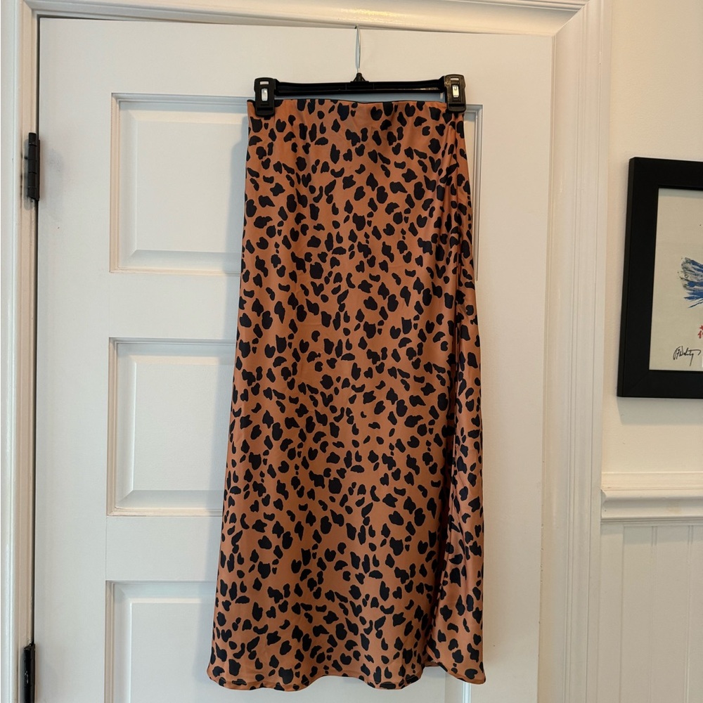 Urban outfitters satin leopard skirt